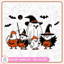 halloween chicken png, ghost chickens png, western halloween svg, halloween chicken svg, farm animal png
