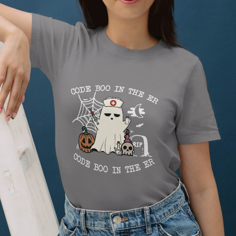 Ghost ER Nurse Svg Spooky Nurse Svg Halloween N PNG Sublimation Design Digital Download 1