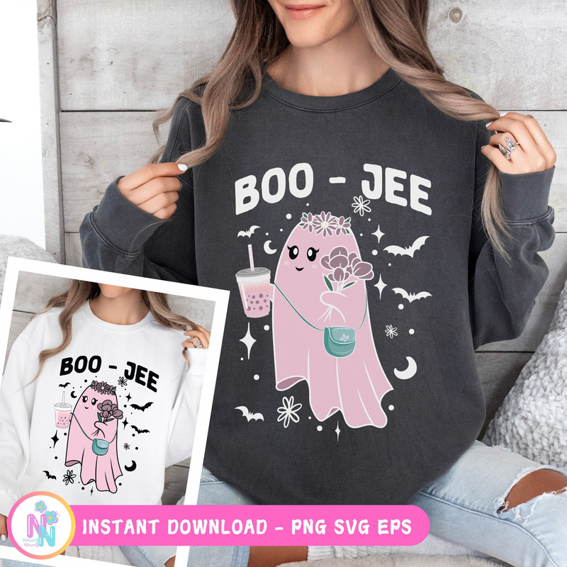 Funny BooJee Ghost Halloween Boo Jee Ghost Spooky Season Png Spooky Season Cute Ghost Halloween Costume Boujee Png 2