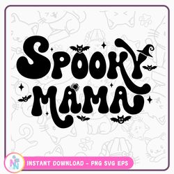 spooky mama svg, spooky mom svg, halloween svg, halloween mom svg, halloween retro svg, mom life svg