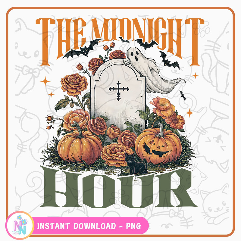 Halloween Sublimations Vintage Downloads Bats Png Groovy Retro Design Ghost Pumpkin Haunted Florals 0