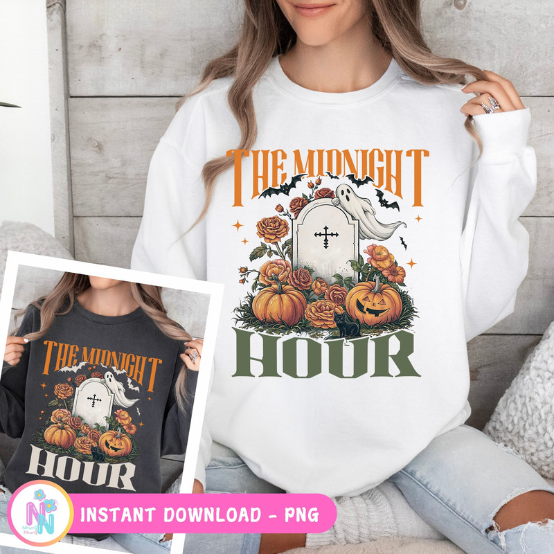 Halloween Sublimations Vintage Downloads Bats Png Groovy Retro Design Ghost Pumpkin Haunted Florals 1