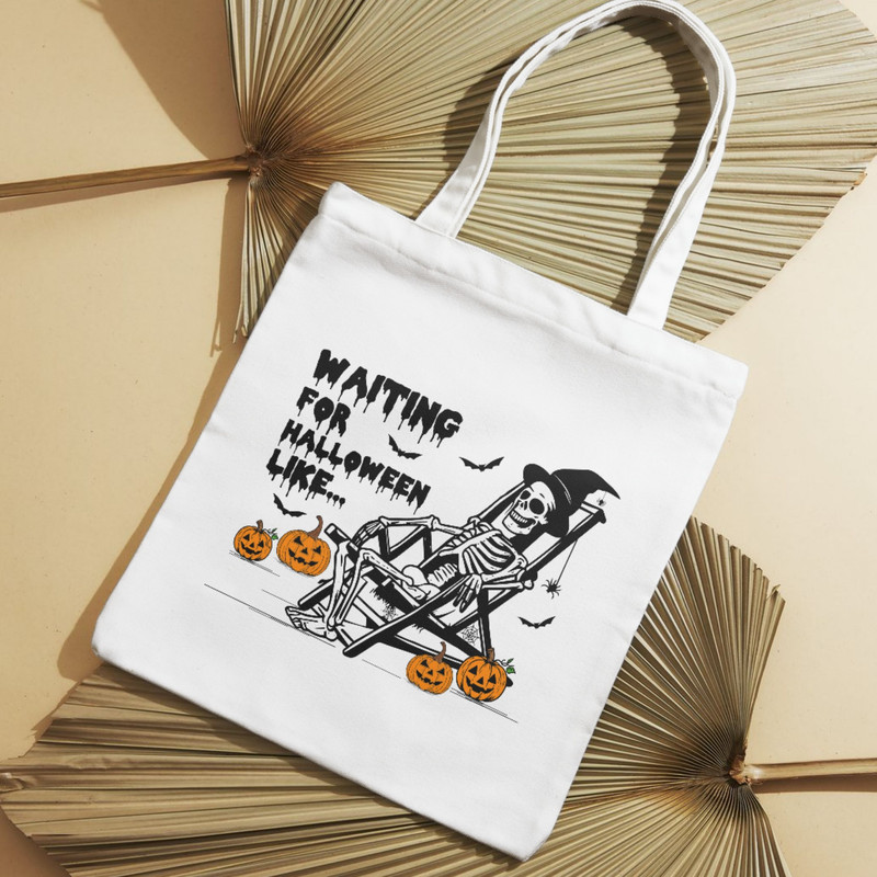 Just Waiting For Halloween PNG Funny Halloween Png Spooky Summer Halloween Sublimation Design Skeleton DTF Shirt Desi 3
