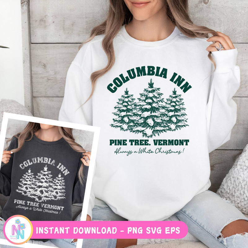 White Christmas Movie Columbia Inn Pine Tree Vermont SVG PNG Winter Crewneck Svg 90s Christmas Song Svg 1