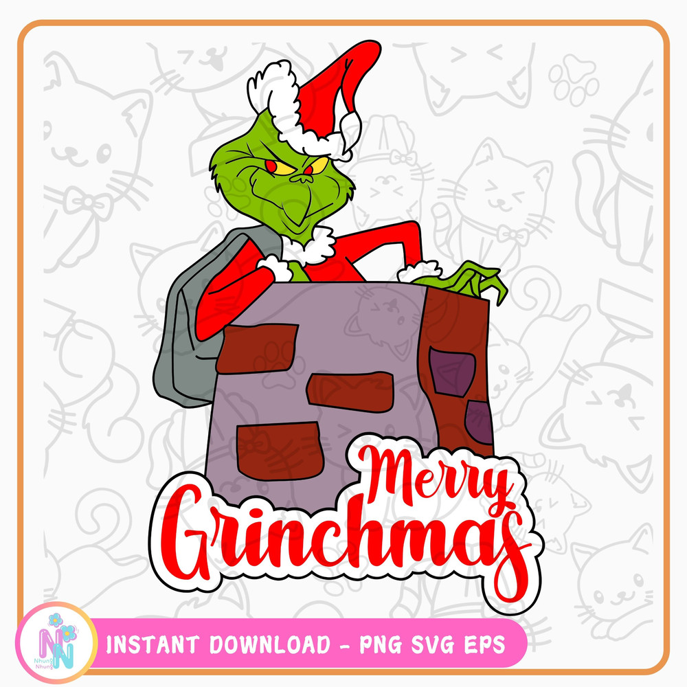 Merry Grinchmas Svg Holiday Funny Grinch Digital Download File For Cricut DIGITAL FILE 0