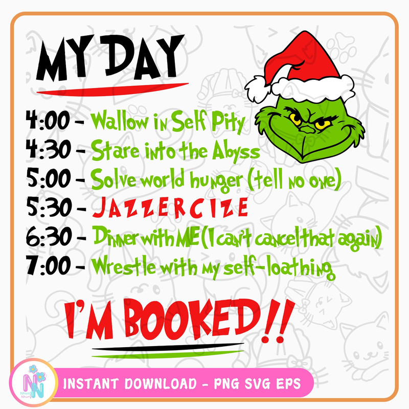 My Day Im Booked Shirt Png Christmas To Do List Svg Cricut Silhouette Vector Cut File 0