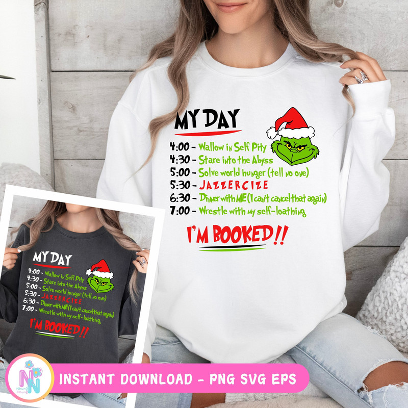 My Day Im Booked Shirt Png Christmas To Do List Svg Cricut Silhouette Vector Cut File 1