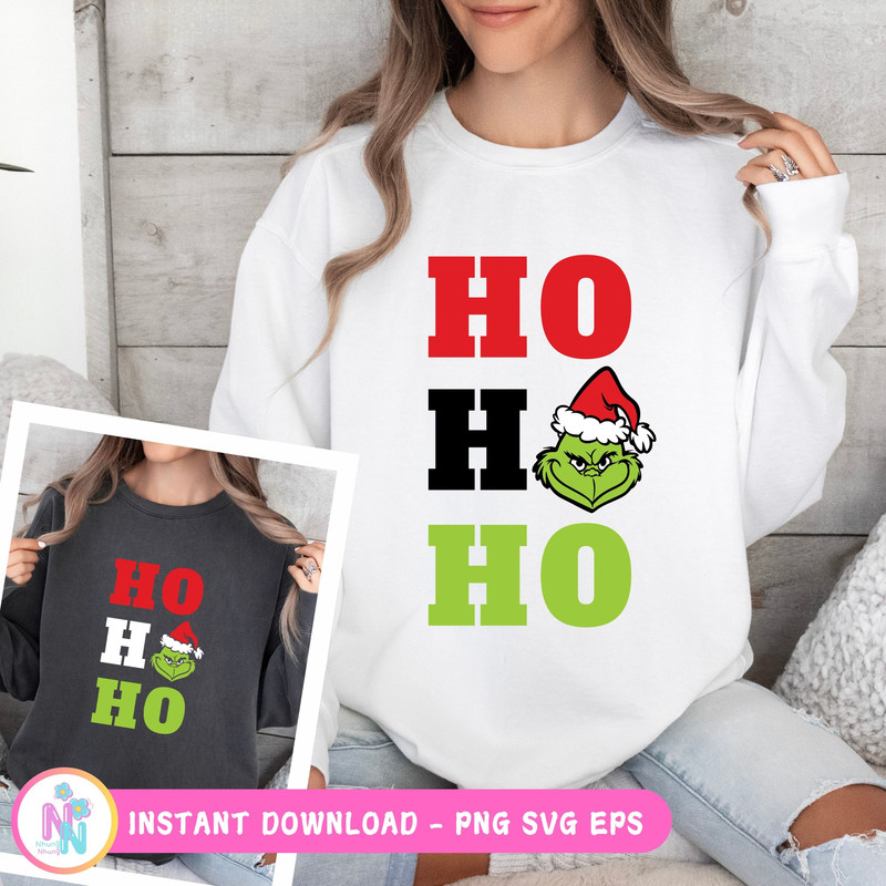 Ho Ho Ho PNG Grinc Your A Mean One Sublimation Design DTF Transfer Trendy Holiday Green Christmas Guy 1