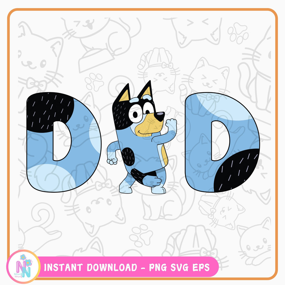 Dad Bluey PNG PDF SVG Eps Dxf For Your Custom Designs 0