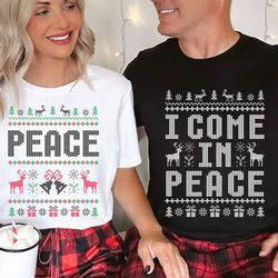 come in peace i'm peace svg, retro couples matching ugly christmas svg, ugly adult humor holiday svg