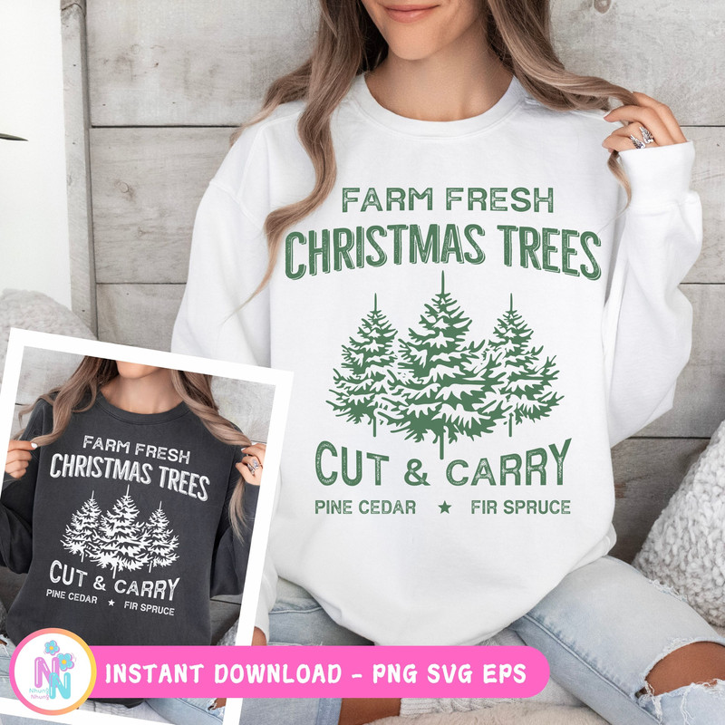 Farm Fresh Christmas Trees Shirt Design Christmas Sublimation Christmas Tree Farm Png 1