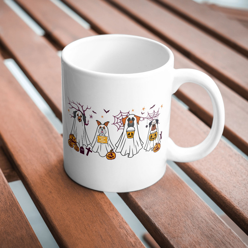 Halloween Shirt Design Ghost Dogs SVG PNG Retro Halloween Ghost Dog SVG 2