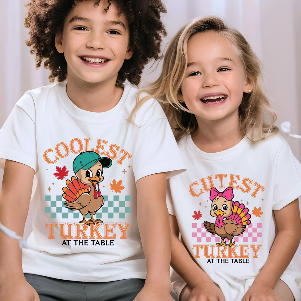 Coolest Turkey At The Table Png Svg Thanksgiving Toddler Svg Boy And Girl Thanksgiving Kids Png 2