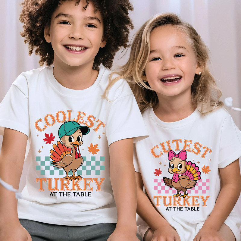Coolest Turkey At The Table Png Svg Thanksgiving Toddler Svg Boy And Girl Thanksgiving Kids Png 2