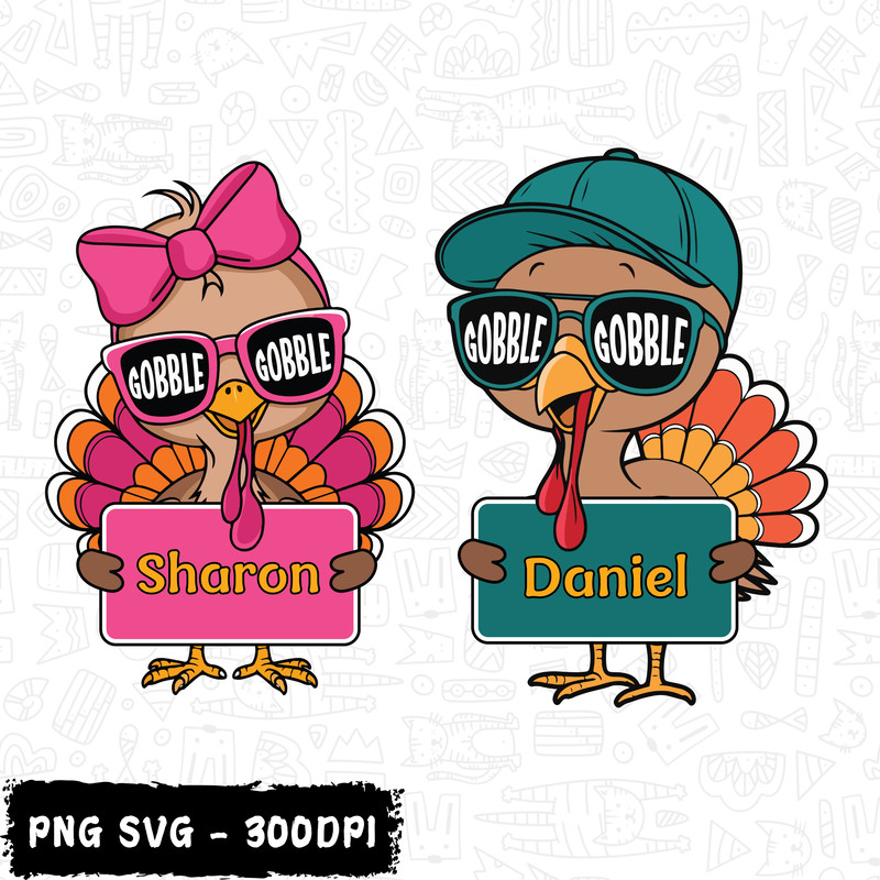 Custom Turkey Thanksgiving Png Svg Custom Turkey Kids Png Toddler Turkey Shirt Design 0