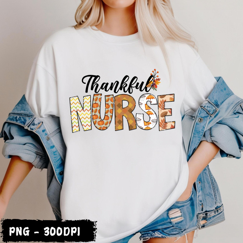 Thanksgiving Nurse Shirt Design Autumn Nurse Png Thankful Nurse Shirt 0
