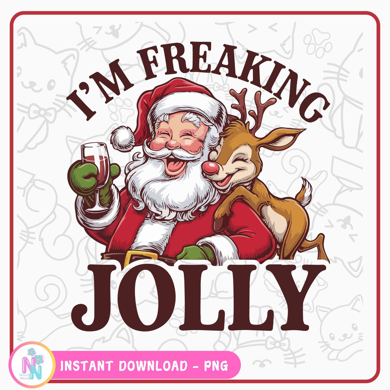 Spreading Christmas Cheer PNG Santa With A Drink And Reindeer Designs 0
