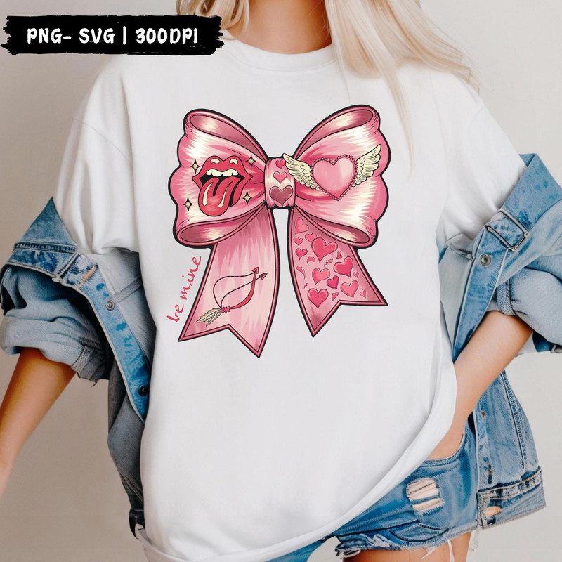 Be Mine Valentines Day Bow Designs PNG Romantic Prints For Custom Gifts 3