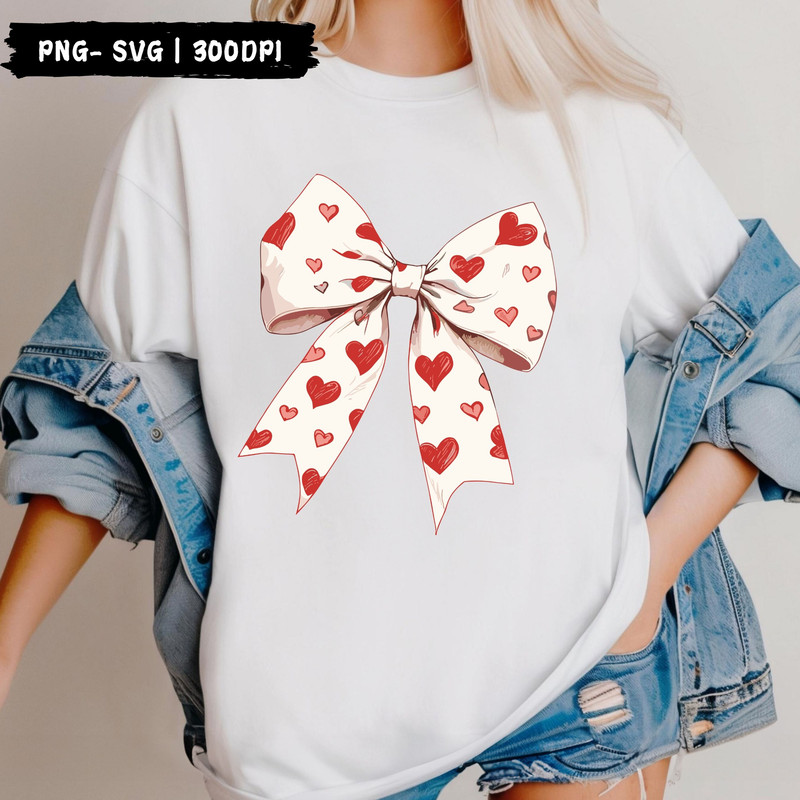 Valentines Day Heart Coquette Bow Png 3