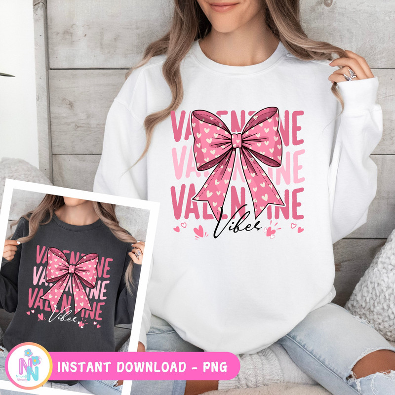 Valentines Day Heart Coquette Bow PNG Romantic Design For Gift 1