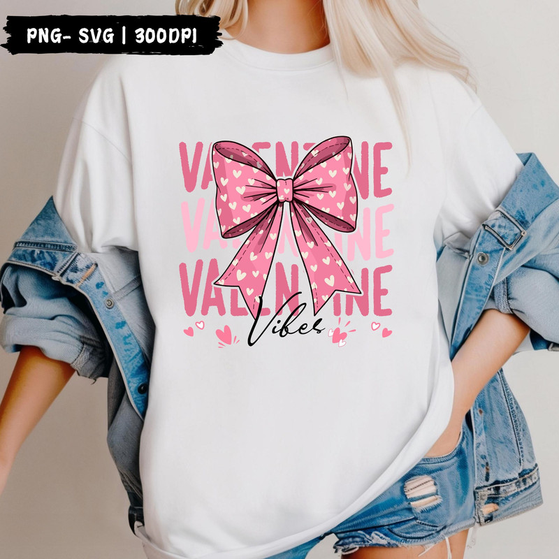 Valentines Day Heart Coquette Bow PNG Romantic Design For Gift 3