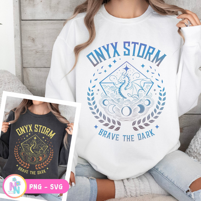 Onyx Storm Inspired SVG PNG Fourth Wing Shirt Design 1