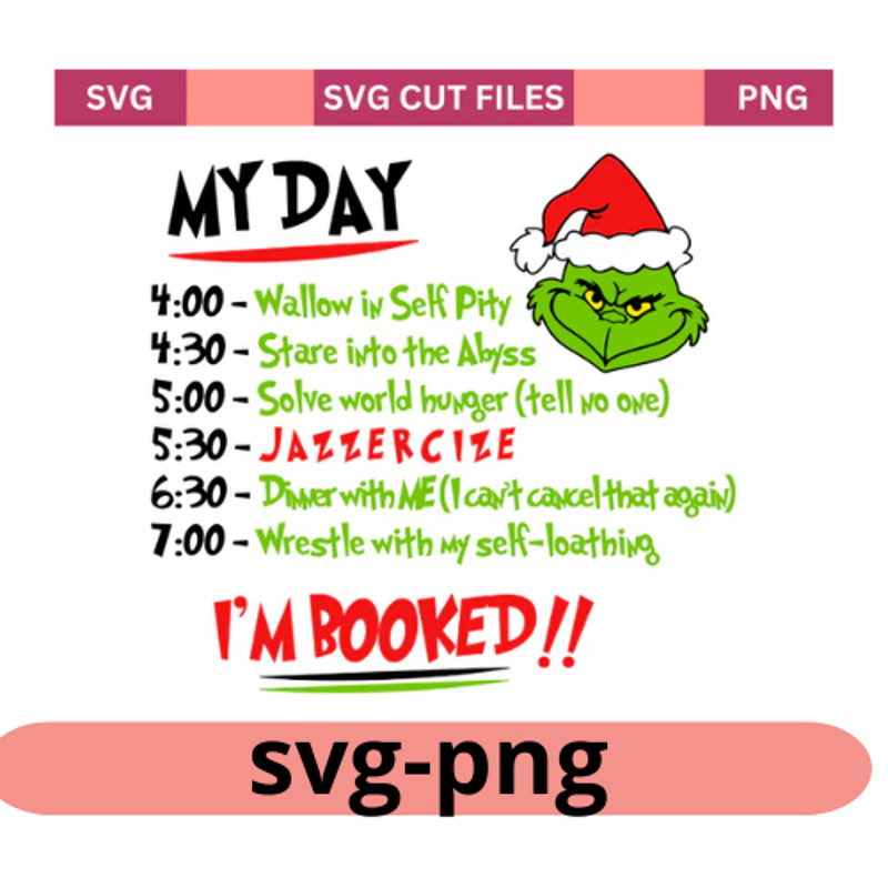 Grinch My Day Im Booked Svg Cut File For Cricut 0