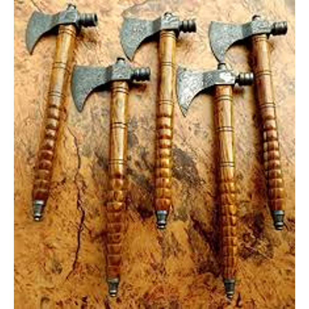 Lot Of 5 Pcs Hand Forged Damascus Steel Smoking Axe 0