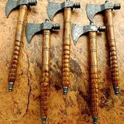 lot of 5 pcs hand forged damascus steel smoking axe