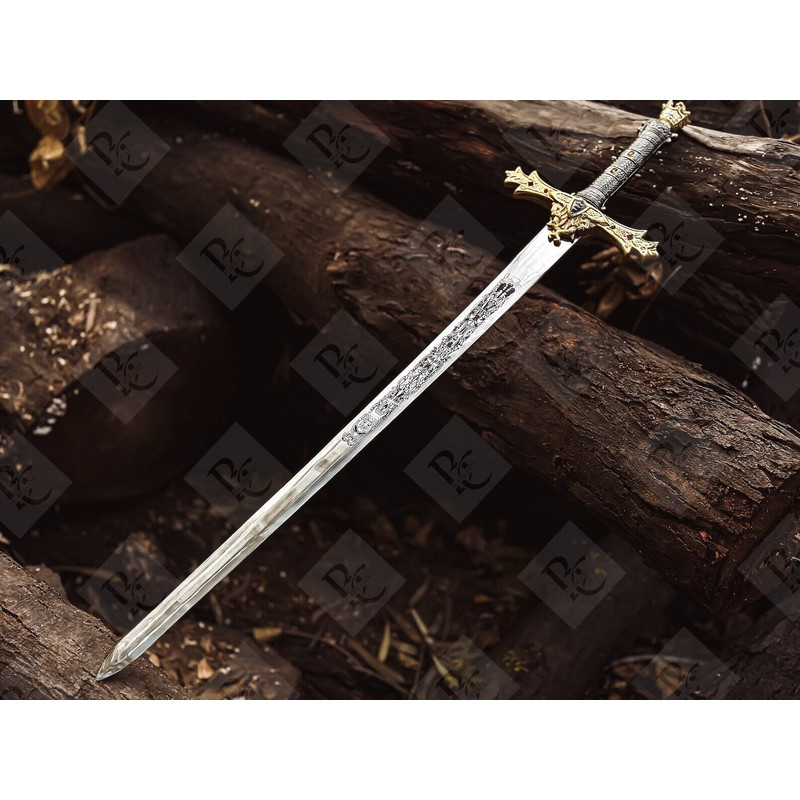 Handmade King Arthur Sword Excalibur Sword With Leather Sheath 5