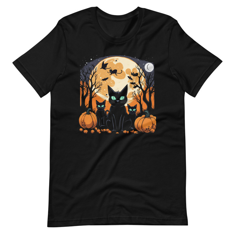 Black Cat Halloween Costume Fall Autumn Season Tshirt 6