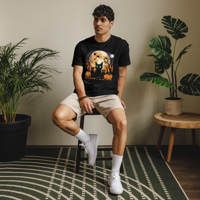 Black Cat Halloween Costume Fall Autumn Season Tshirt 7