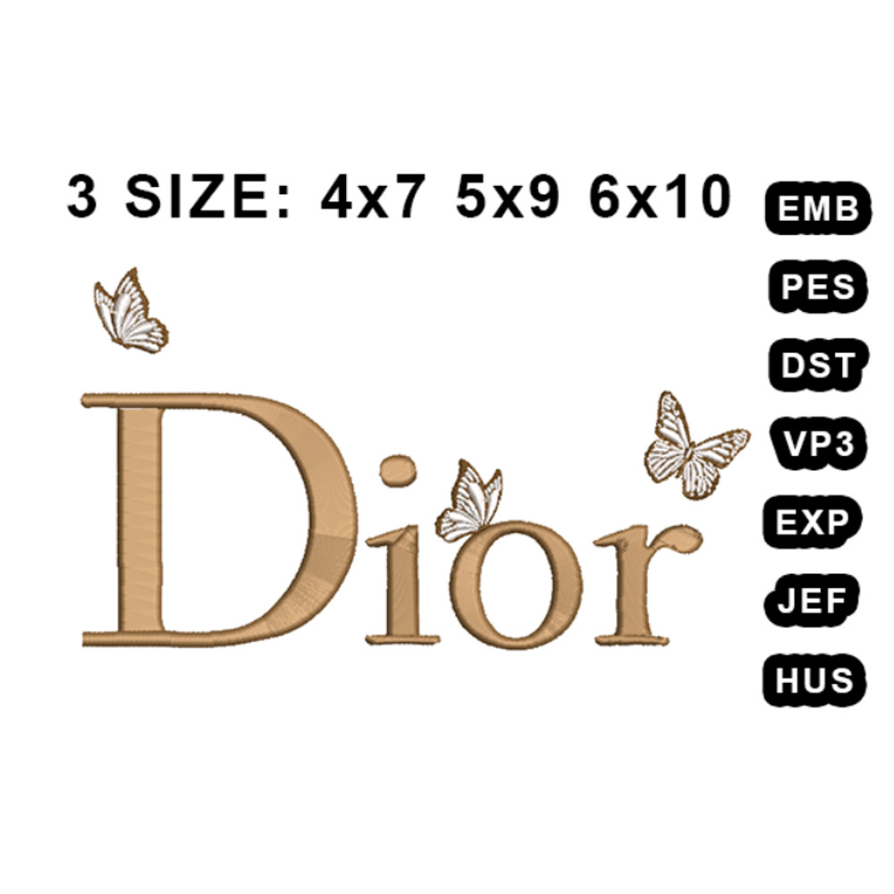 Dior Butterfly Logo Embroidery File Designer Logo Digital Download Shirt Logo 0
