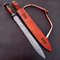 Custom Handmade Premium Quality Hunting Sword With Damascus Steel Blade Pure Cow Hide Leather Sheath 1