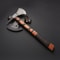 Custom Handmade Beautiful Damascus Steel Hunting Axe With Natural Wood Leather Strapp 0