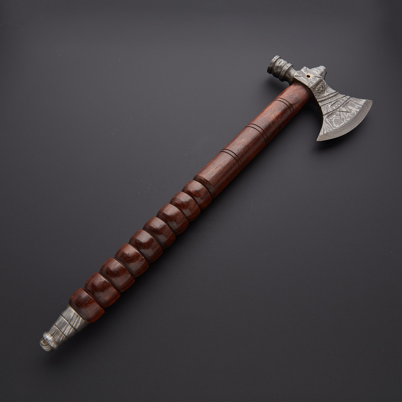 Custom Handmade Beautiful Colors Steel Damascus Steel Huntng Axe Pure Cow Hide Leathe Sheath For S 0