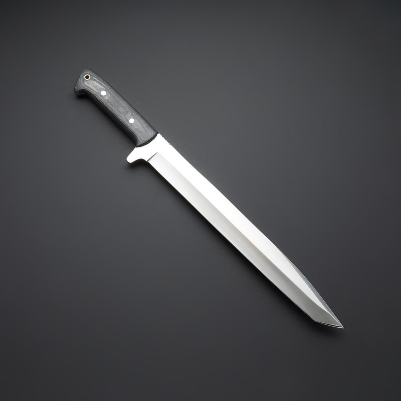 Custom Handmade Beautifull D2 Tool Steel Hunting Sword With Multi Color Canvas Micarta Handle  Gift 0