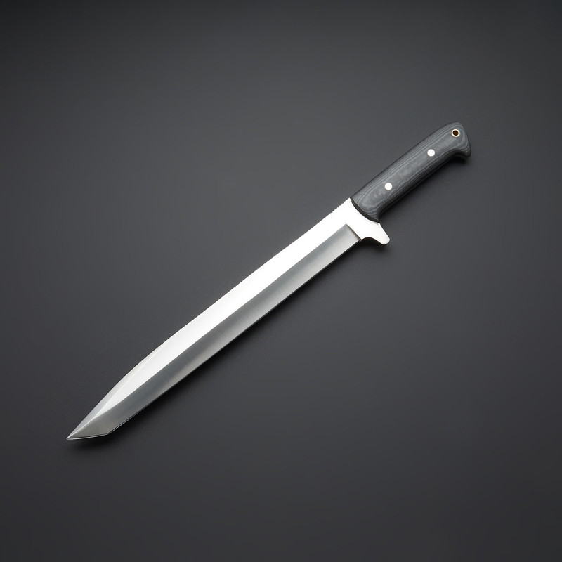 Custom Handmade Beautifull D2 Tool Steel Hunting Sword With Multi Color Canvas Micarta Handle  Gift 1