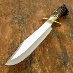 custom handmade beautiful d2 steel hunting bowie/ gift for him"