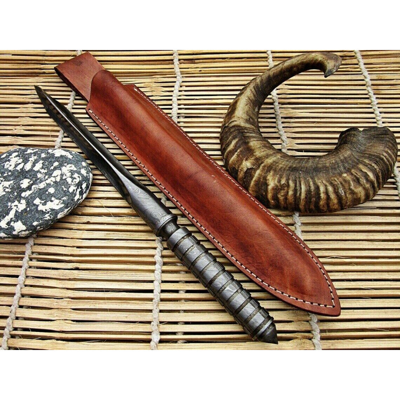 Custom Forged Damascus Steel Tri Edge Kris Dagger Knife 2