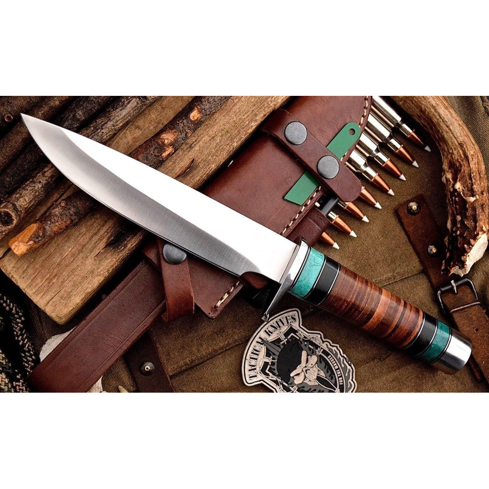 CUSTOM HANDMADE PREMIUM FULL TANG D2 TOOL STEEL HUNTING KNIFE GIFT FOR HIMHER 0