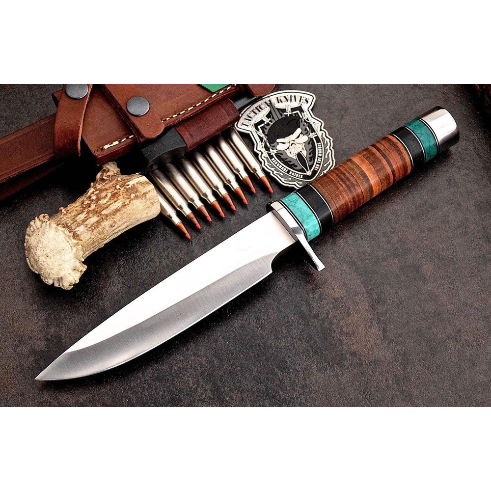 CUSTOM HANDMADE PREMIUM FULL TANG D2 TOOL STEEL HUNTING KNIFE GIFT FOR HIMHER 1