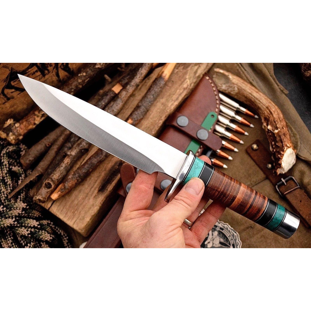 CUSTOM HANDMADE PREMIUM FULL TANG D2 TOOL STEEL HUNTING KNIFE GIFT FOR HIMHER 3