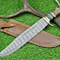 hand forged damascus survival knife with stag handle