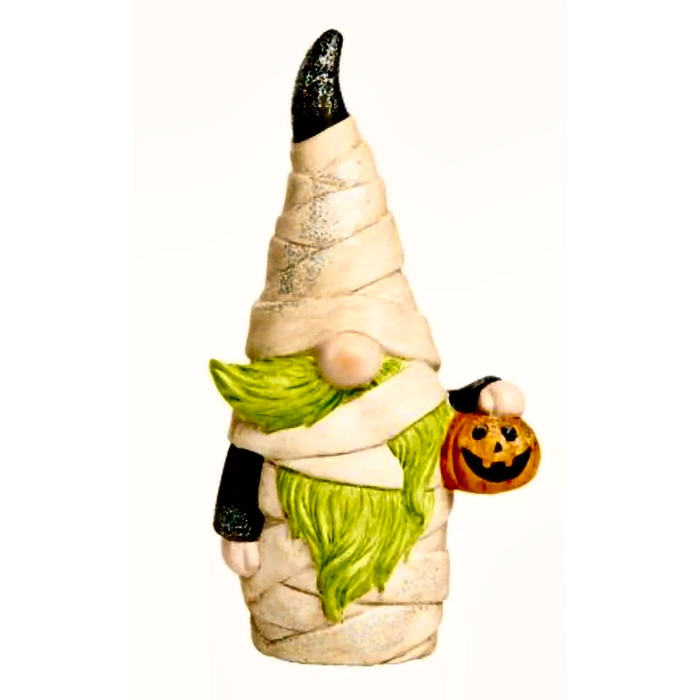 Transpac Halloween Mummy Gnome Light Up Color Changing Jack O Lantern Eyes 0