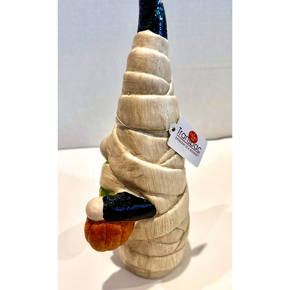 Transpac Halloween Mummy Gnome Light Up Color Changing Jack O Lantern Eyes 3