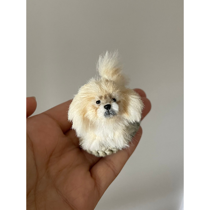 Miniature Dog Dollhouse Miniature Ooak Crocheted Pekingese Puppy Needle Felted Animals I 112 Realis