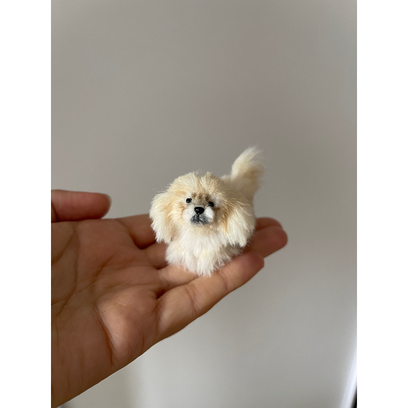Miniature Dog Dollhouse Miniature Ooak Crocheted Pekingese Puppy Needle Felted Animals I 112 Realis