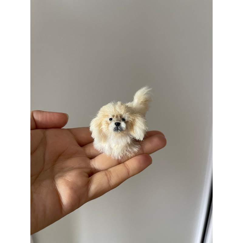 Miniature Dog Dollhouse Miniature Ooak Crocheted Pekingese Puppy Needle Felted Animals I 112 Realis