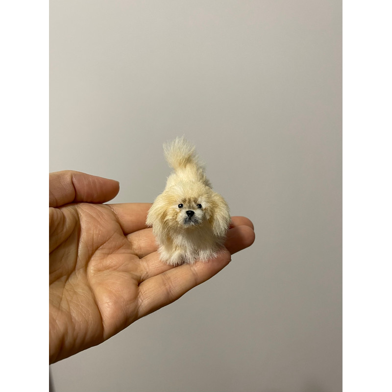 Miniature Dog Dollhouse Miniature Ooak Crocheted Pekingese Puppy Needle Felted Animals I 112 Realis